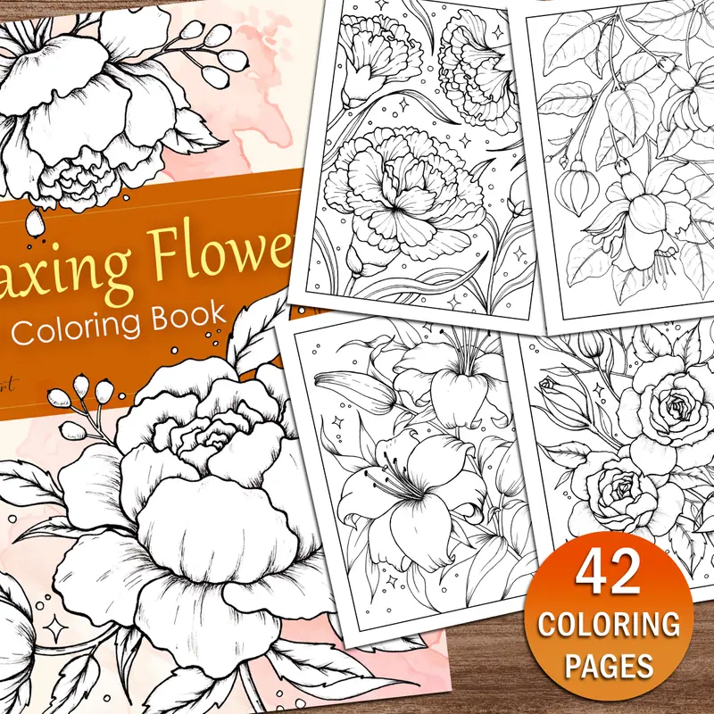 42 Printable Flower Coloring Pages